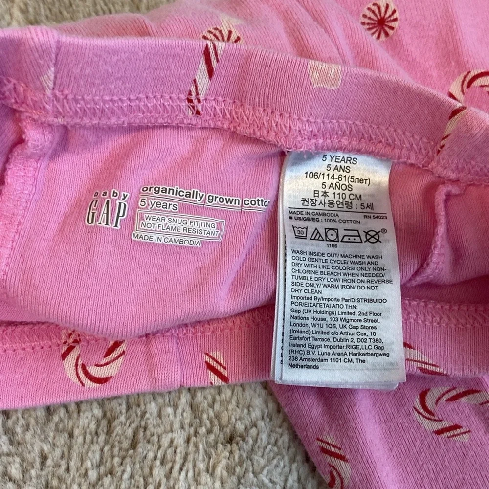 Baby GAP pink candy cane pants girls 5T Christmas holiday party girlhoodcore